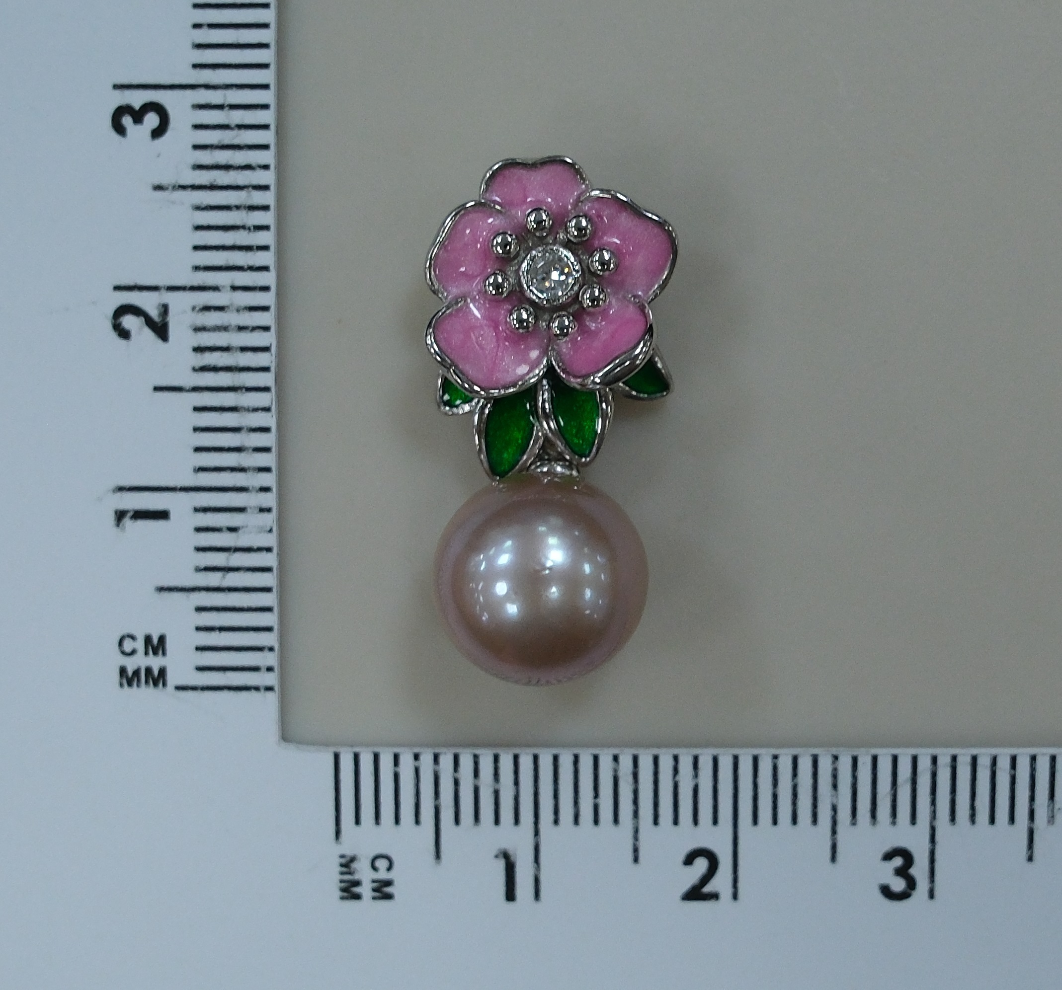 Серебряная подвеска с жемчугом Эдисон "Цветок"